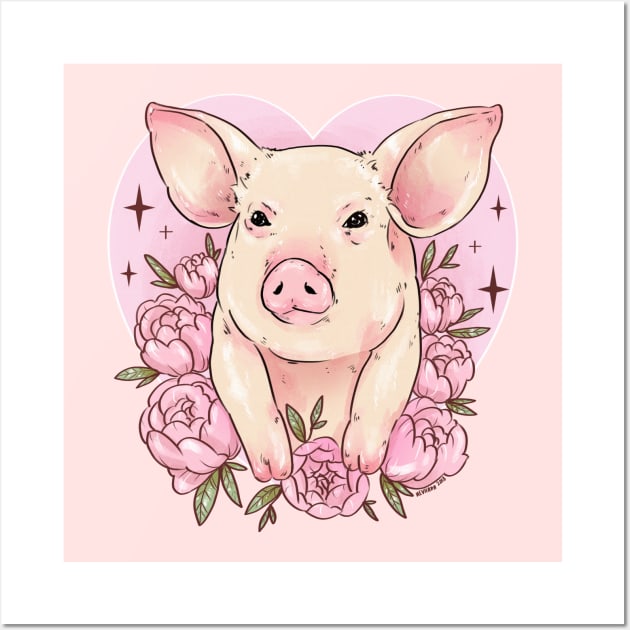 Piggy Love Wall Art by chiaraLBart